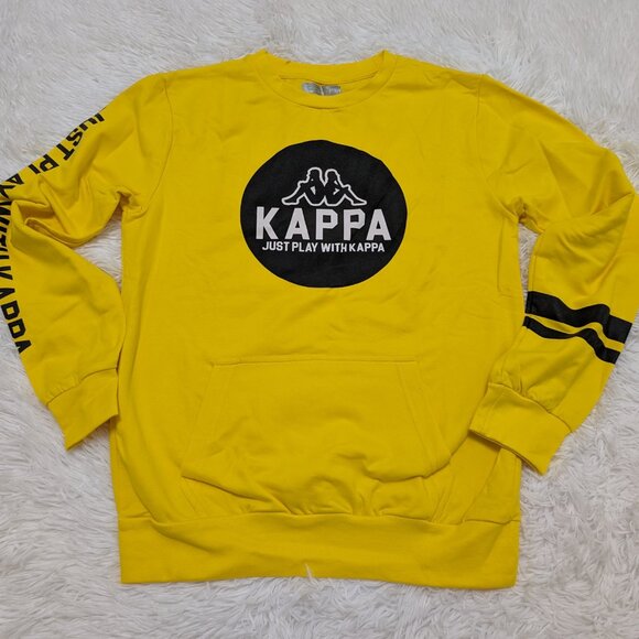 Kappa Unisex Crew Neck Yellow Pullover Loopknit with logo Sweatshirt for 12Yrs - Picture 1 of 8